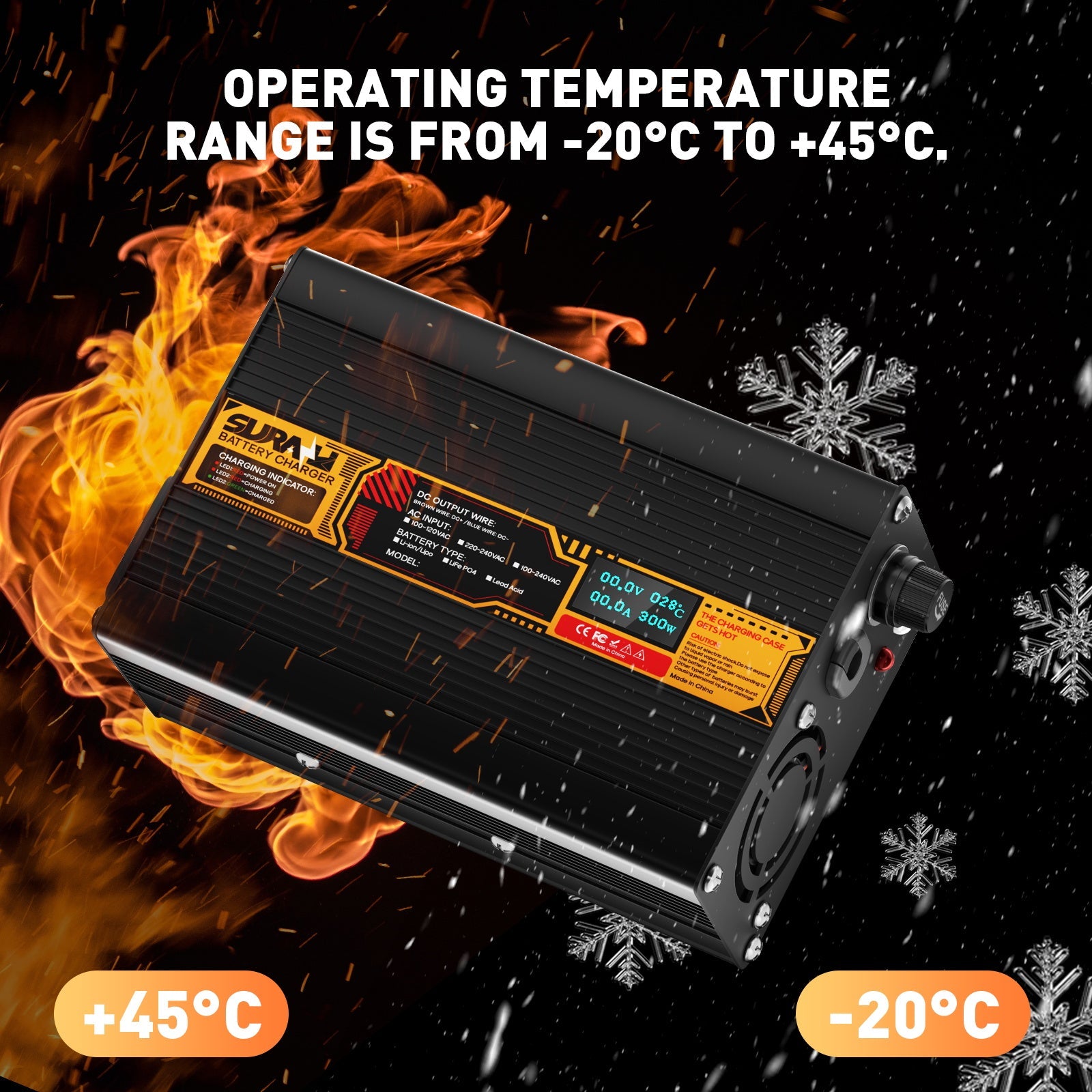 Suraziki Lithium 84V 3.5A Battery Charger for 74V 72V Lithium-ion polymer batteries, LED Display, Full Protection，Aluminum alloy shell